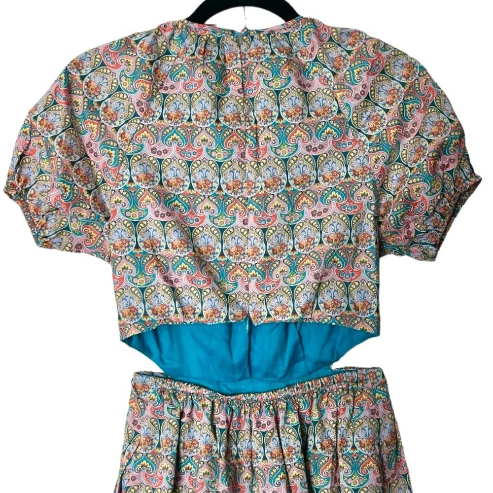 J. Crew Side Cutout Organic Cotton Dress Liberty Giorgia Duke Fabric